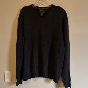 Black Brown 1826 Charcoal V-Neck Sweater